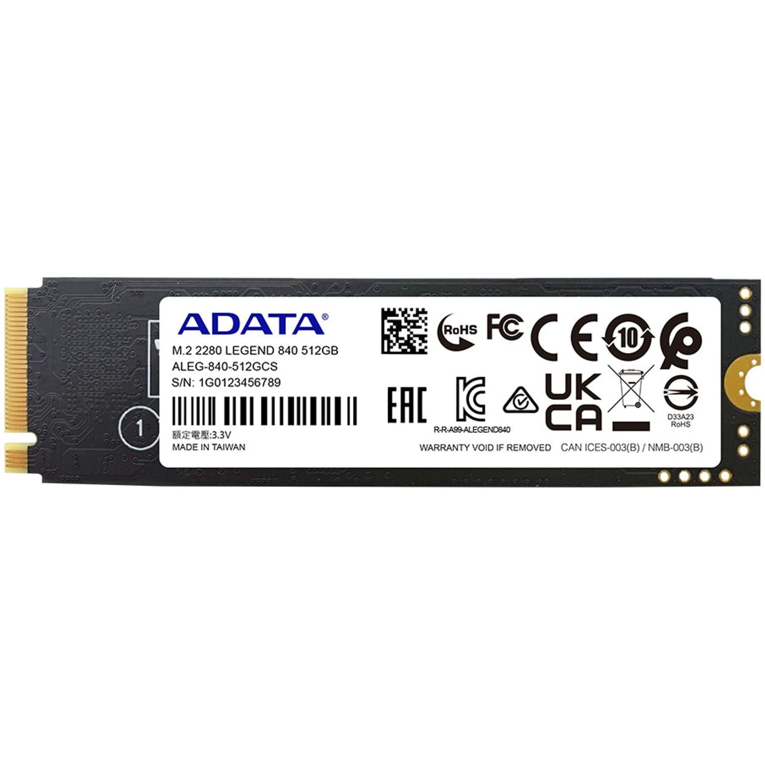 Solid-State Drive (SSD) ADATA Legend 840, 512GB, NVMe, M2 fotografia produsului View 5 L