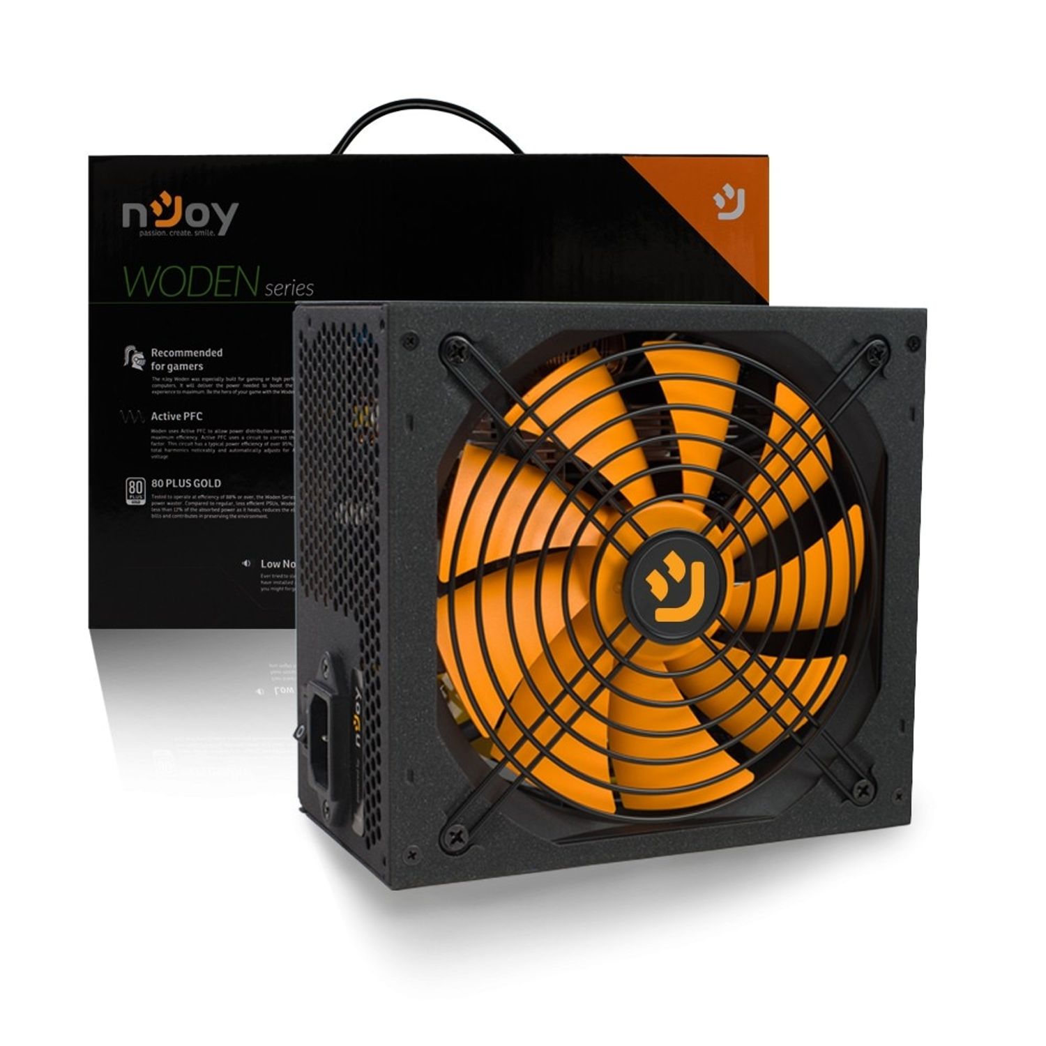 Sursa nJoy Woden 650, 650W Real Power, PFC Activ, 80 Plus Gold fotografia produsului View 5 L