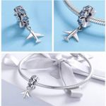 Charm argint Travel Plane fotografia produsului View 3 S
