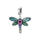 Charm argint Shiny Dragonfly fotografia produsului
