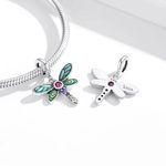 Charm argint Shiny Dragonfly fotografia produsului View 2 S