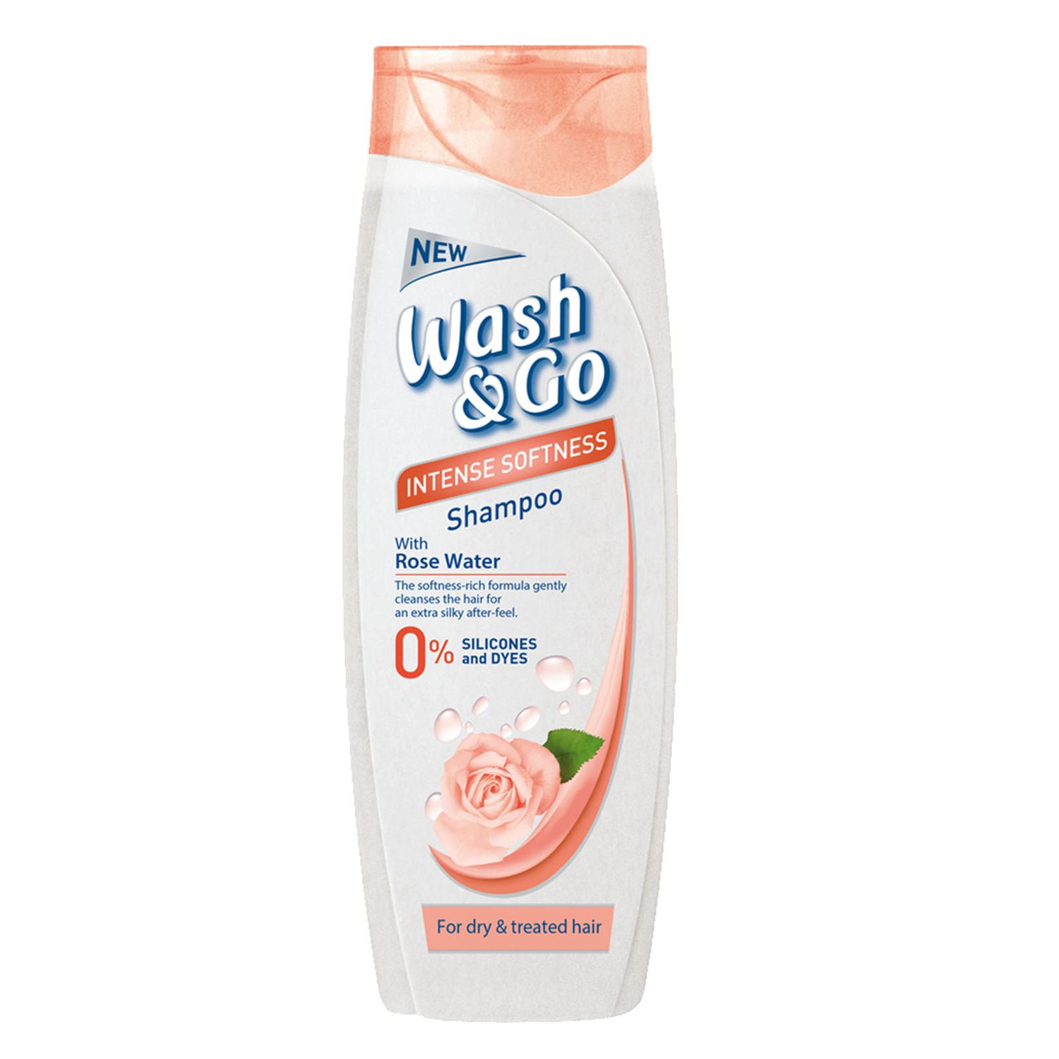 Sampon Wash&Go Intense Softness Rose Water Pentru par uscat, 400 ml fotografia produsului