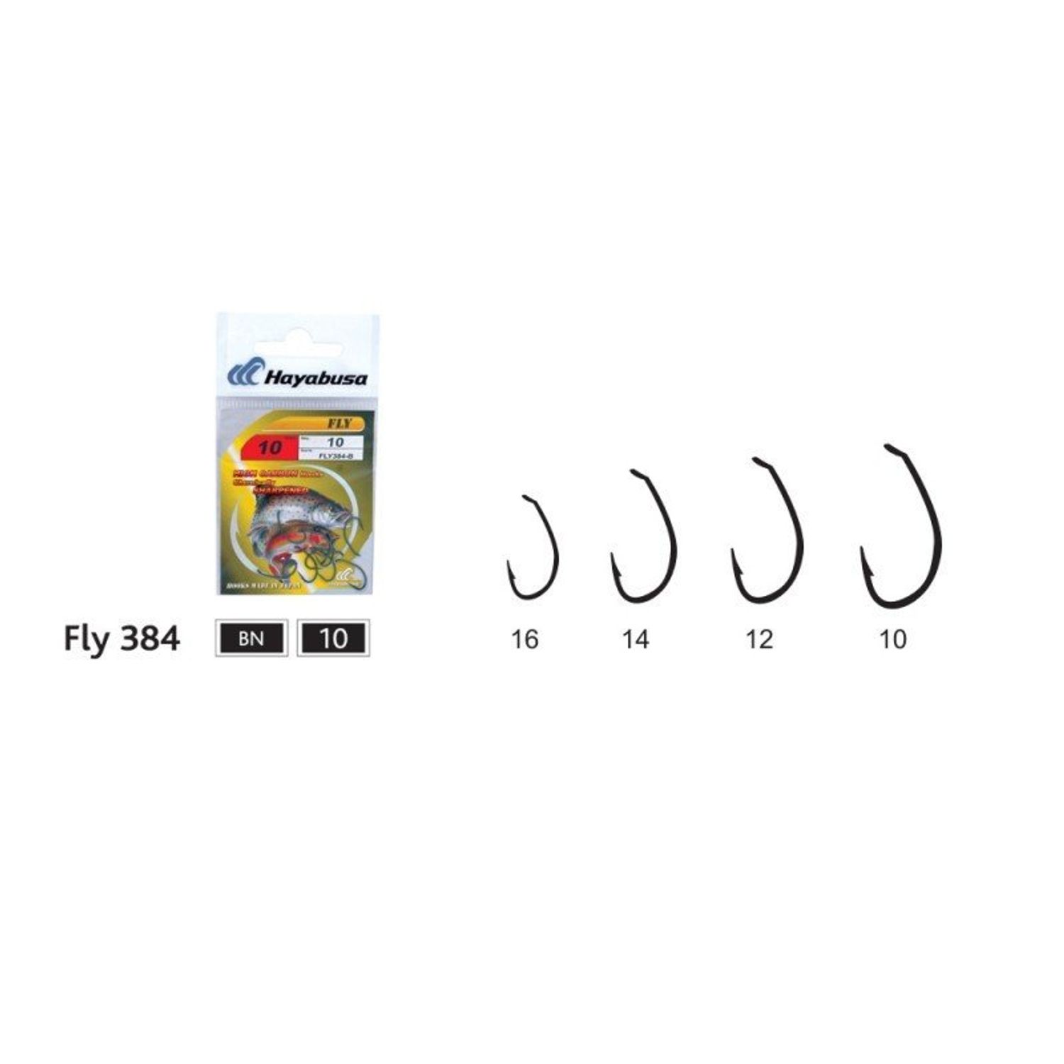 Carlige/ace pescuit Hayabusa Fly 384-B, 10 buc/set, 14 fotografia produsului View 2 L