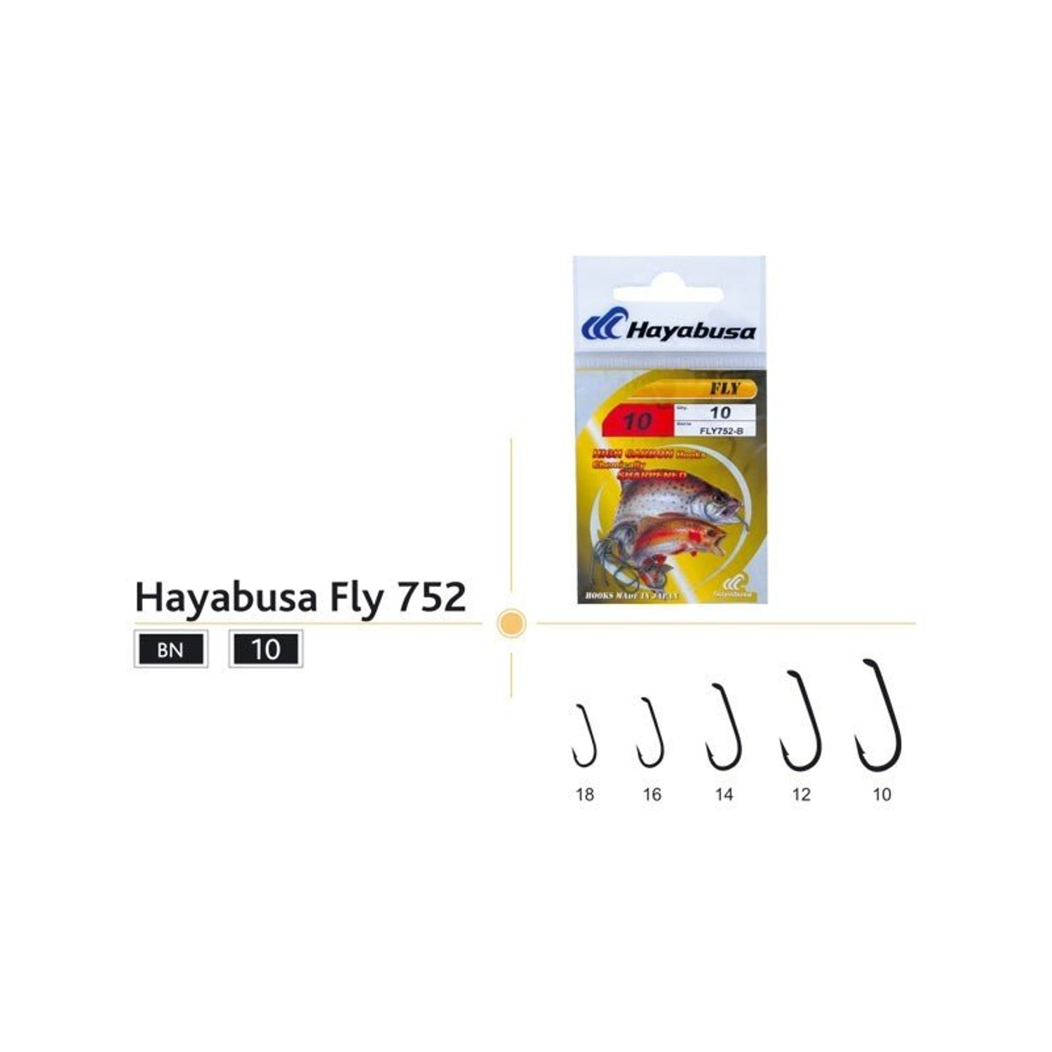 Carlige/ace pescuit Hayabusa Fly 752, 10 buc/set, 14 fotografia produsului