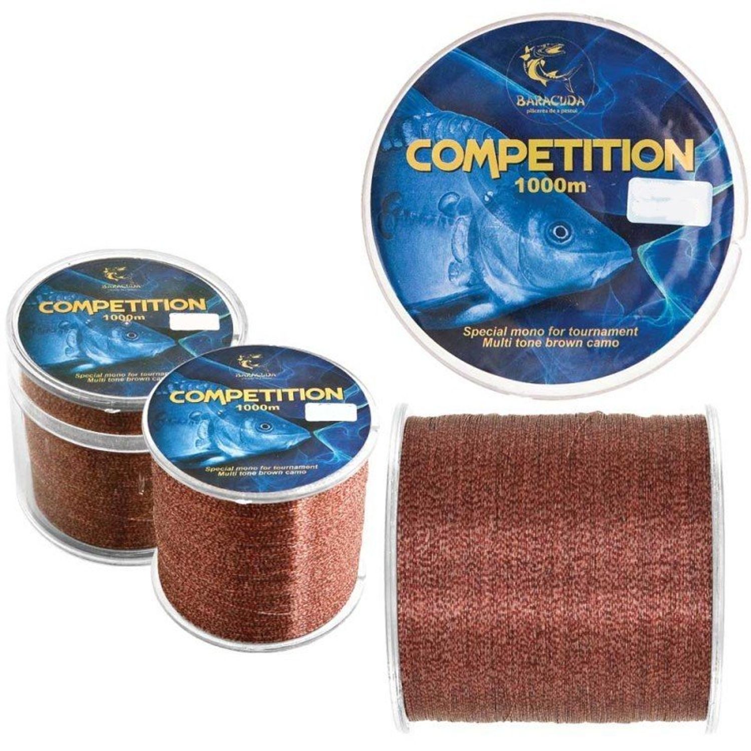 Nylon monofilament Baracuda Competition 1000 m maro, 033 mm fotografia produsului View 3 L
