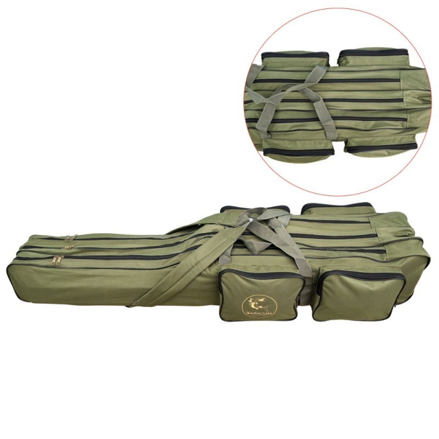 Geanta lansete 3 compartimente Baracuda B32 130 cm, verde fotografia produsului View 2 L