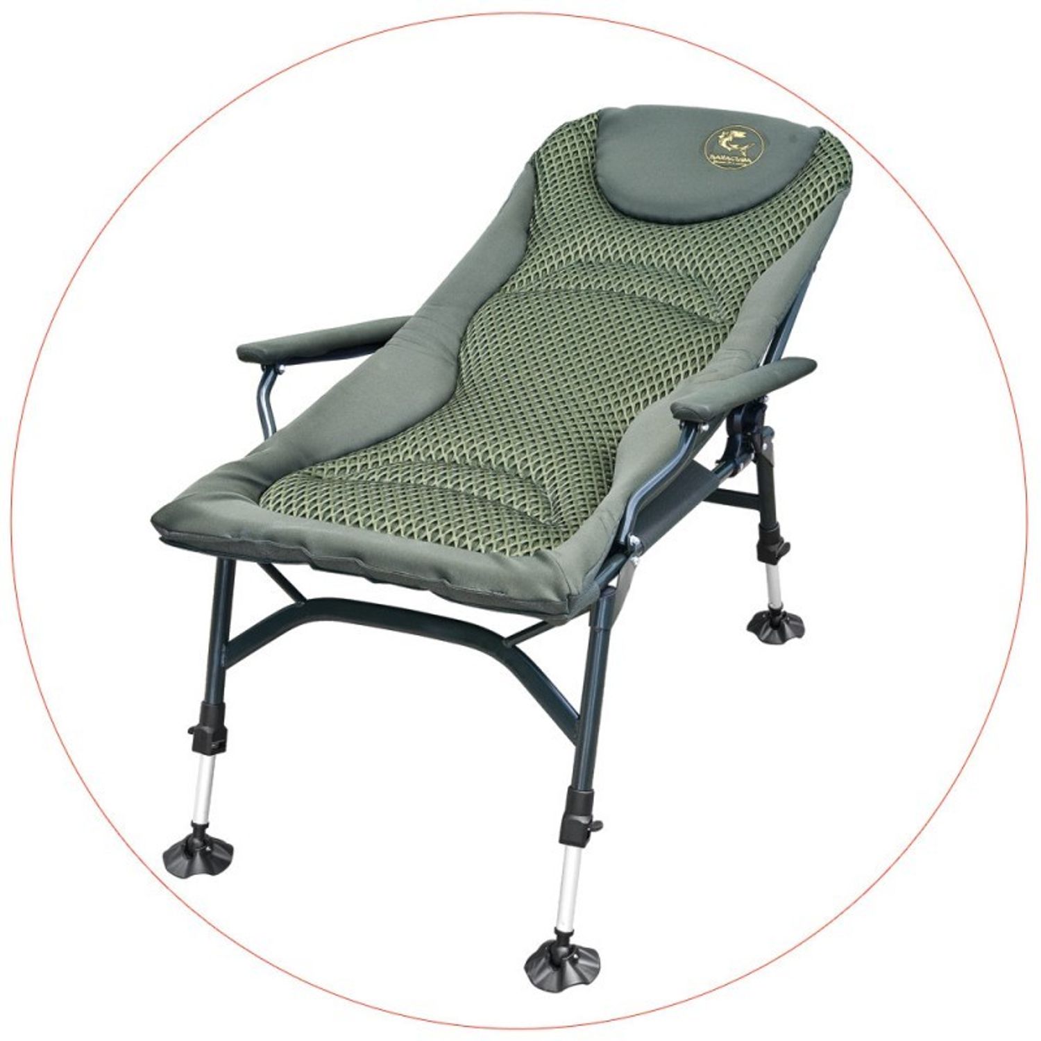 Scaun Baracuda pescuit la crap HYC 022-UC culoare kaki fotografia produsului View 3 L