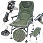 Scaun Baracuda pescuit la crap HYC 022-UC culoare kaki fotografia produsului View 2 S