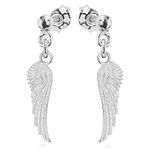 Cercei Argint 925 placat cu rodiu Wing Surub fotografia produsului