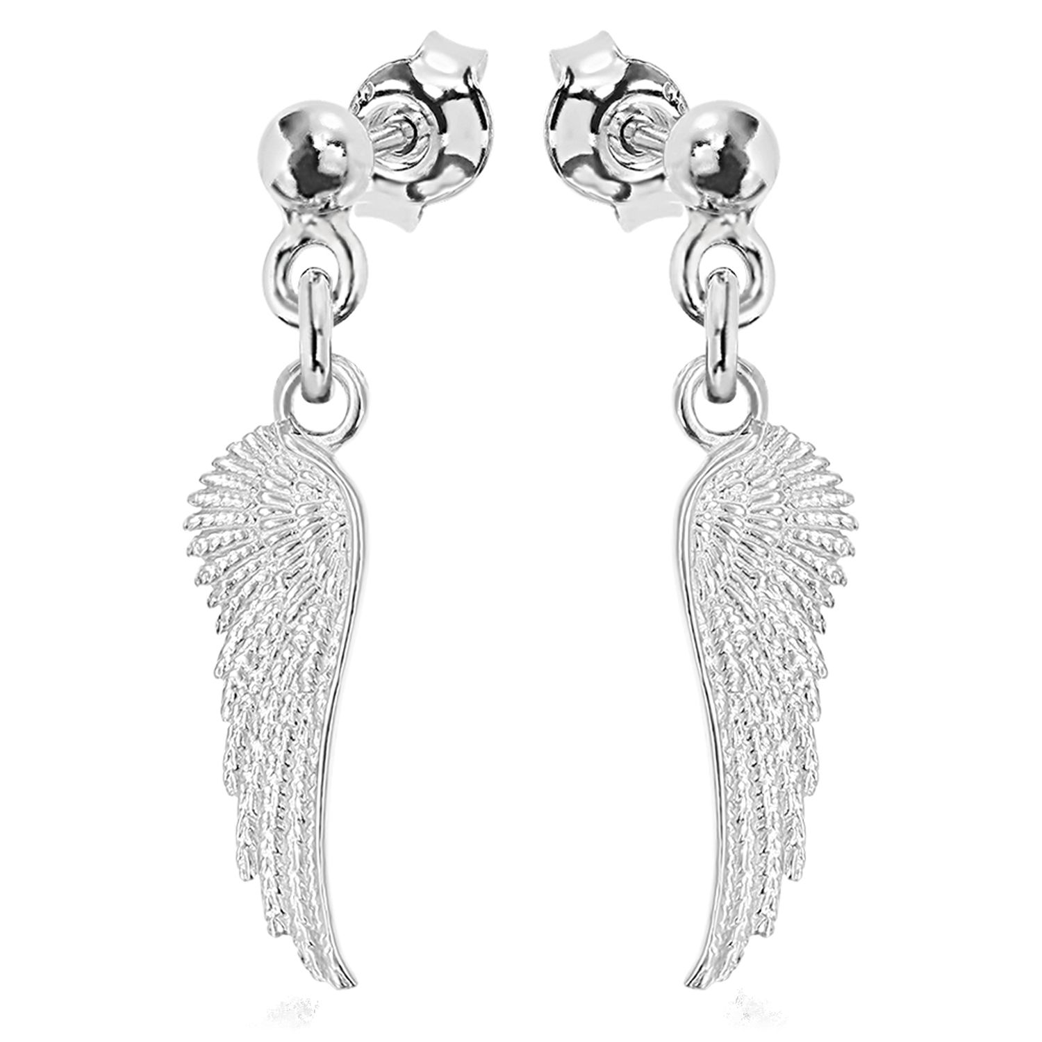 Cercei Argint 925 placat cu rodiu Wing Surub fotografia produsului