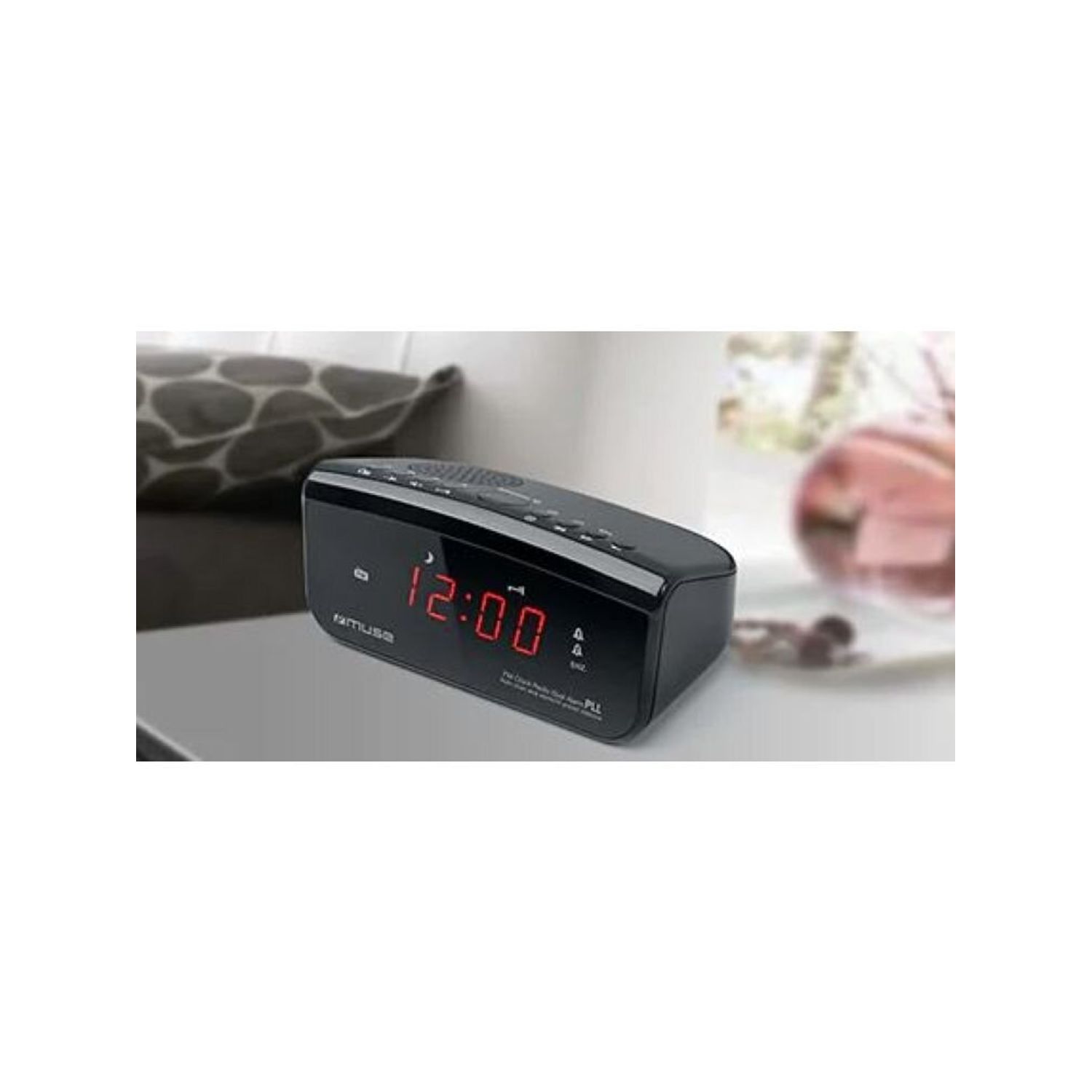 Radio cu ceas Muse M-12 CR, FM, Baterii, 2x AA, Negru fotografia produsului View 2 L