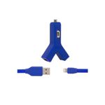 Incarcator Auto Tylt Duo Y-Charge, 2x USB, 2.1 A, cablu Lightning, universal, Albastru fotografia produsului
