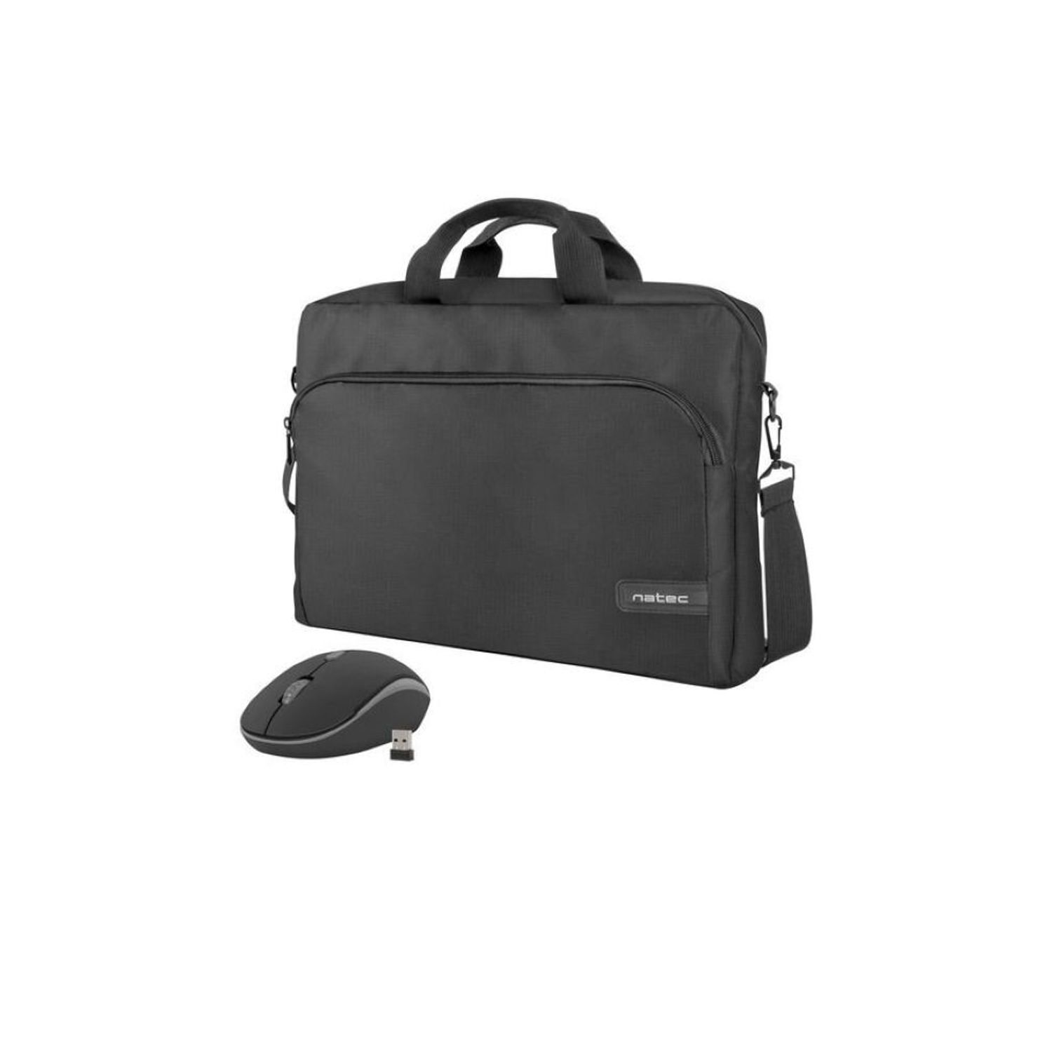 Geanta Laptop Natec Wallaroo 15.6 inch +  Mouse wireless, Negru fotografia produsului View 2 L