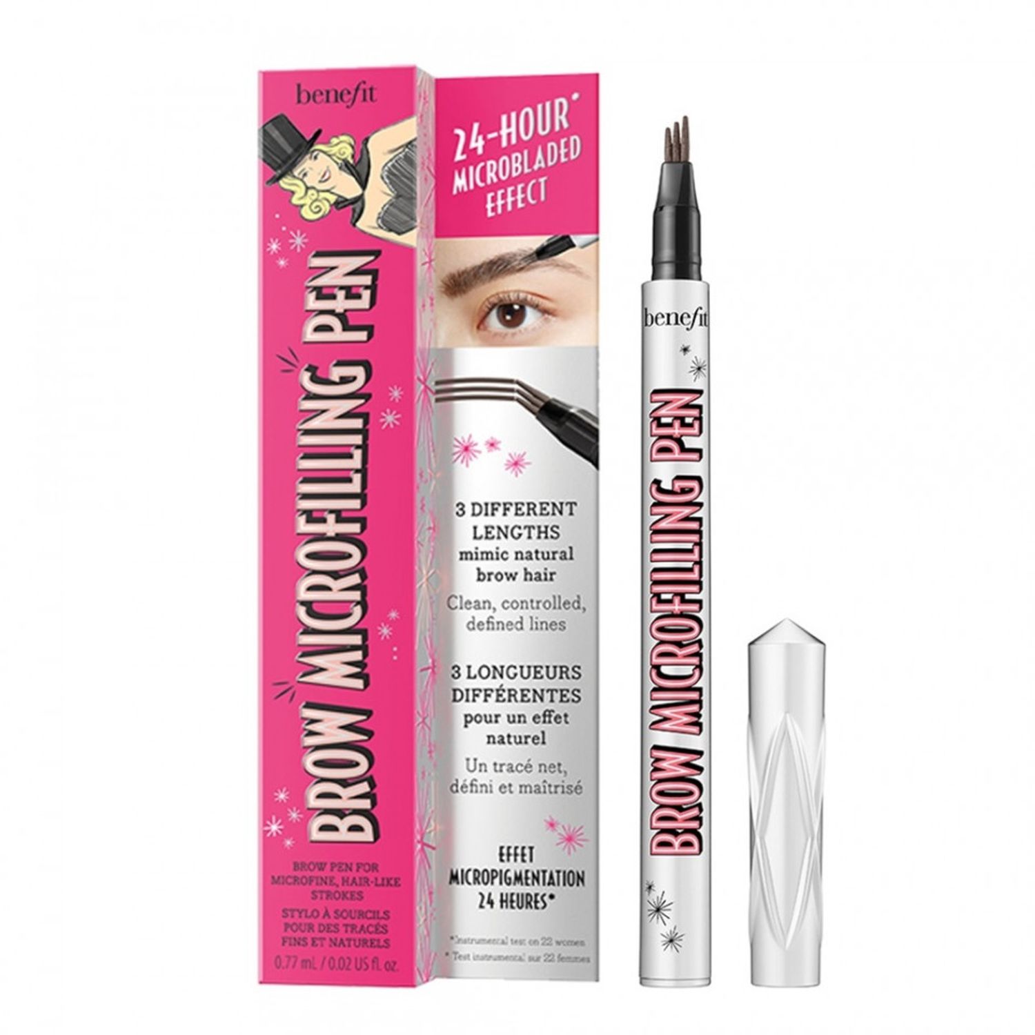 Creion pentru sprancene BeneFit Brow Microfiling Pen Medium Brown, 0,77 ml fotografia produsului