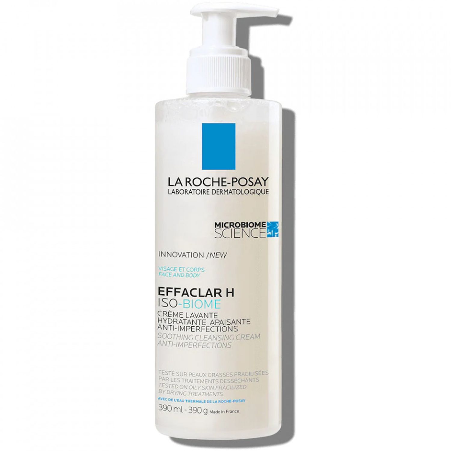 Crema hidratanta de spalare pentru pielea grasa fragilizata La Roche-Posay Effaclar H Iso-Biome, 390ml fotografia produsului