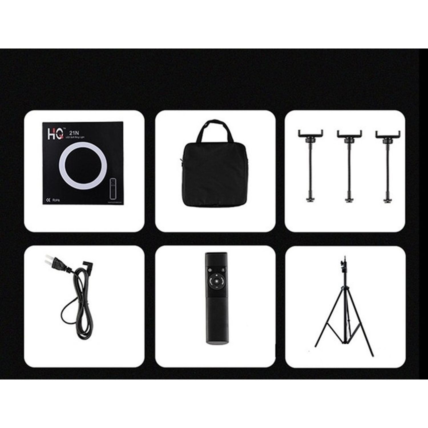 Ring Light led 52cm, cu trepied, 3suporti, 4 usb, telecomanda fotografia produsului View 4 L