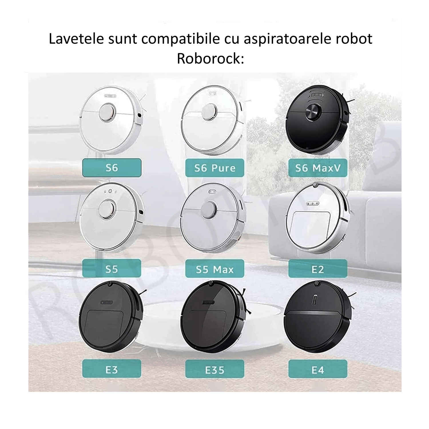 Set 2 x laveta mop originala aspirator Roborock generatia 2, 3 fotografia produsului View 4 L