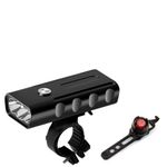 Set far reincarcabil USB cu baterie externa si stop ruby cu baterii , aliaj aluminiu fotografia produsului