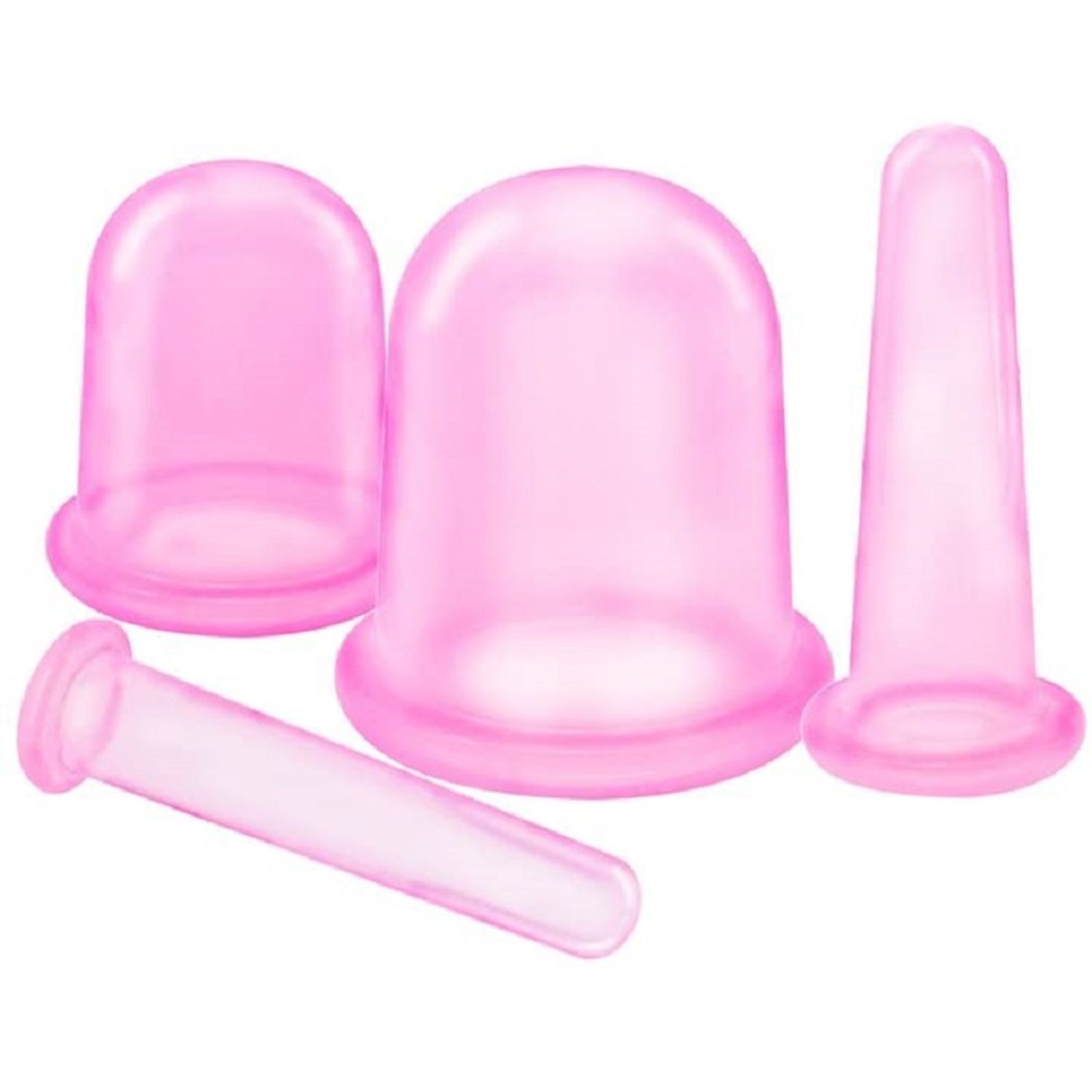 Set 4 ventuze silicon pentru masaj , roz fotografia produsului