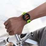 Curea silicon compatibil Garmin Forerunner 735 XT , 22 mm , Verde deschis/Negru  eR D L fotografia produsului View 5 S
