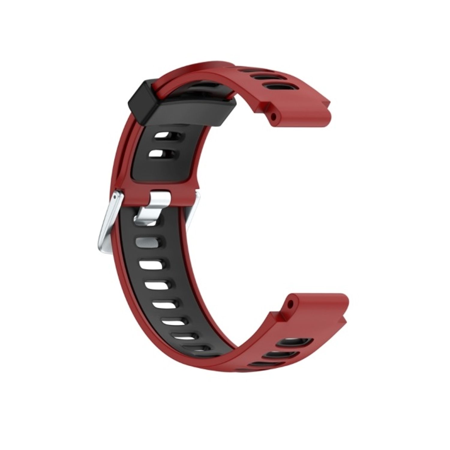 Curea silicon compatibil Garmin Forerunner 735 XT , 22 mm , Rosu/Negru  eR D L fotografia produsului View 2 L