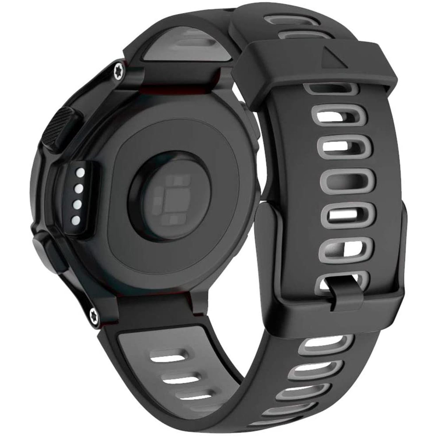 Curea silicon compatibil Garmin Forerunner 735 XT , 22 mm , Negru/Gri  eR D L fotografia produsului View 3 L