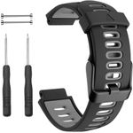 Curea silicon compatibil Garmin Forerunner 735 XT , 22 mm , Negru/Gri  eR D L fotografia produsului