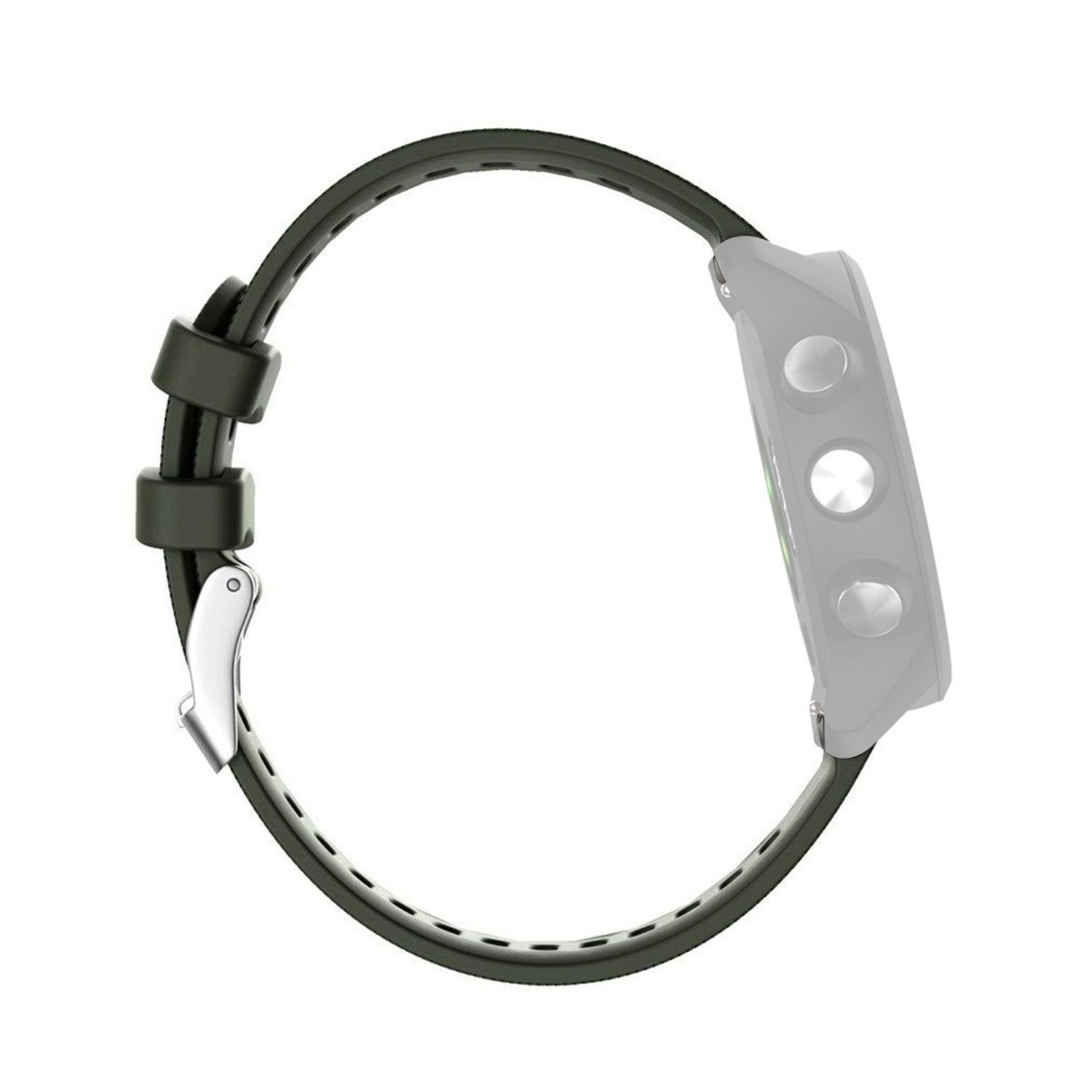 Curea silicon compatibila Garmin Forerunner 245 verde inchis  eR D L fotografia produsului View 3 L
