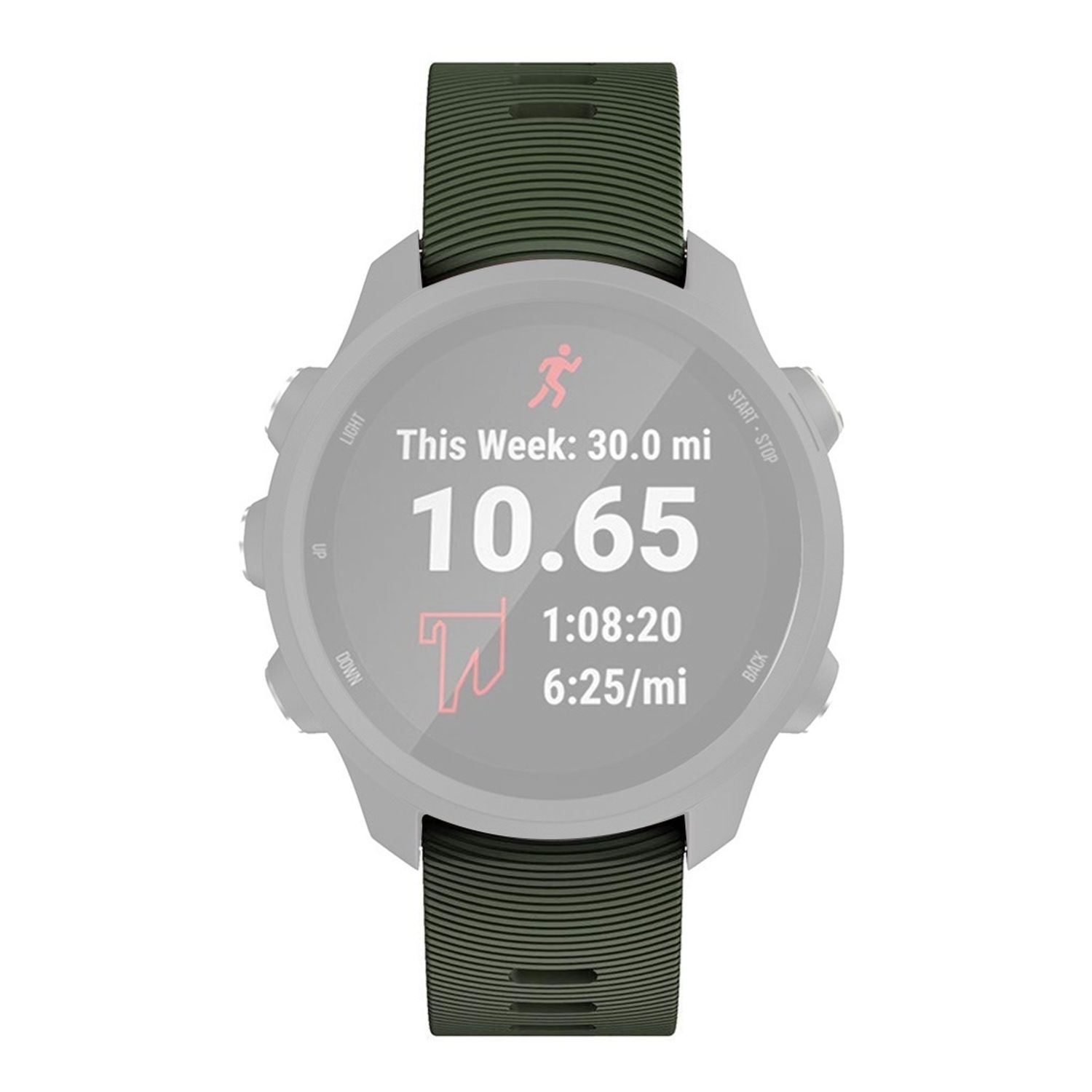 Curea silicon compatibila Garmin Forerunner 245 verde inchis  eR D L fotografia produsului View 2 L