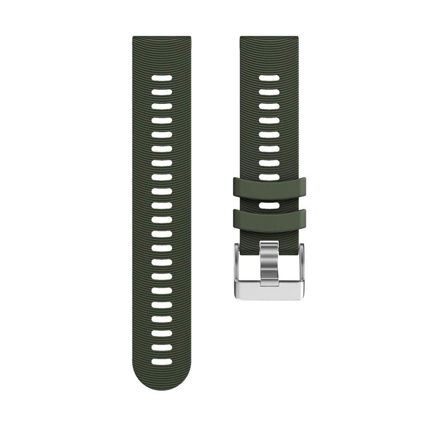 Curea silicon compatibila Garmin Forerunner 245 verde inchis  eR D L fotografia produsului