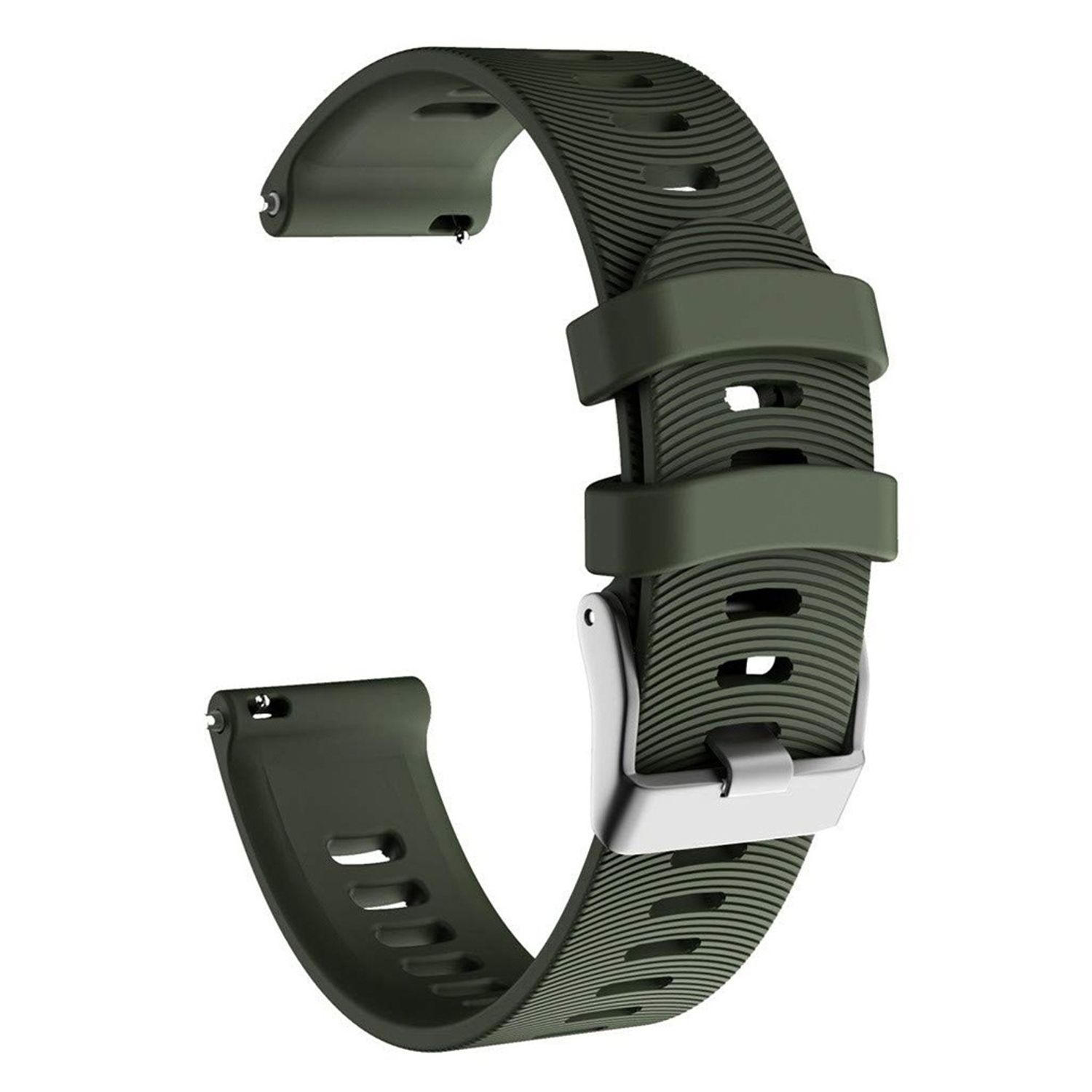 Curea silicon compatibila Garmin Forerunner 245 verde inchis  eR D L fotografia produsului View 5 L