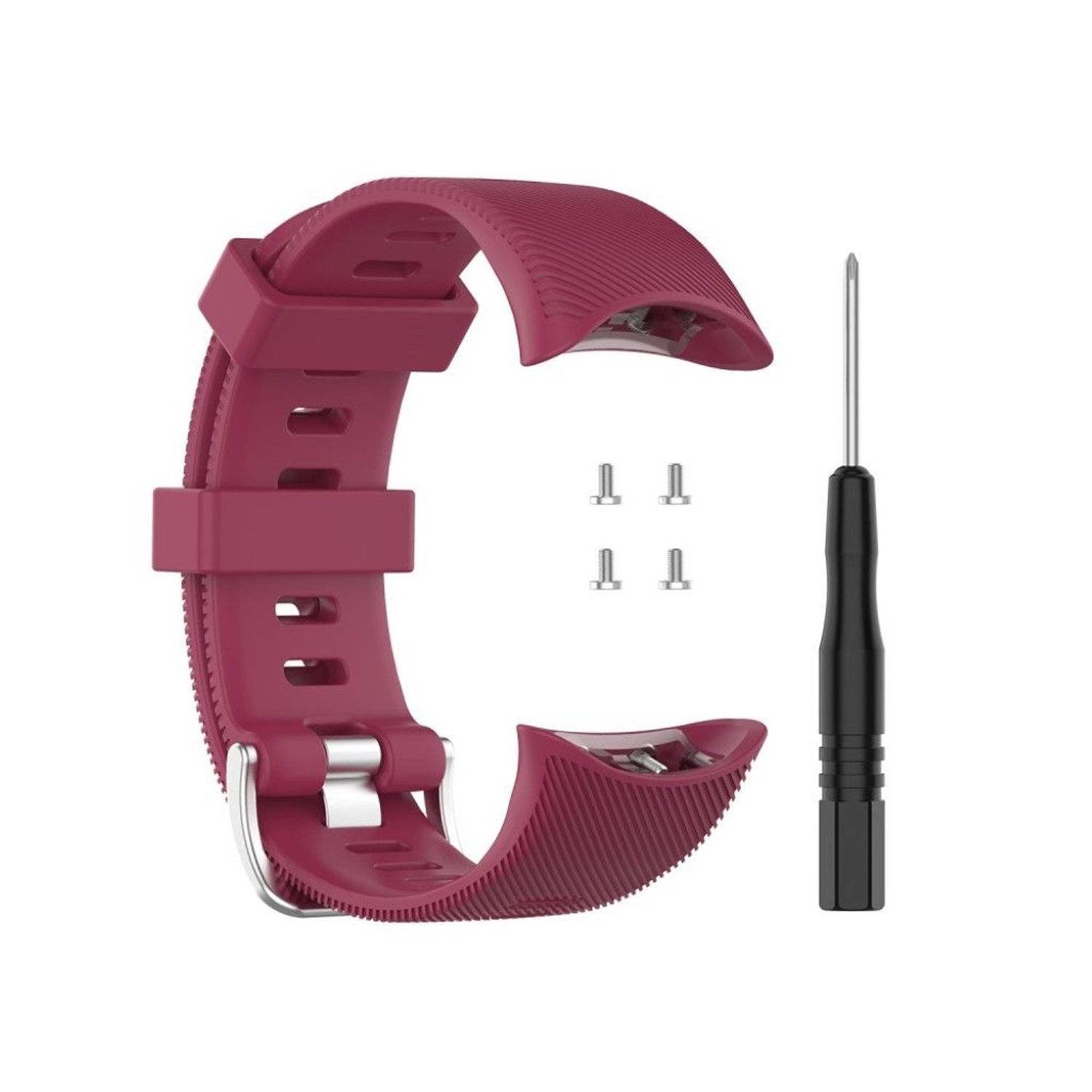 Curea silicon compatibil Garmin Forerunner 45/45S , 25 mm , red wine  eR D L fotografia produsului