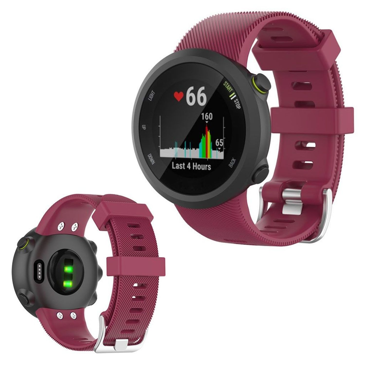 Curea silicon compatibil Garmin Forerunner 45/45S , 25 mm , red wine  eR D L fotografia produsului View 4 L
