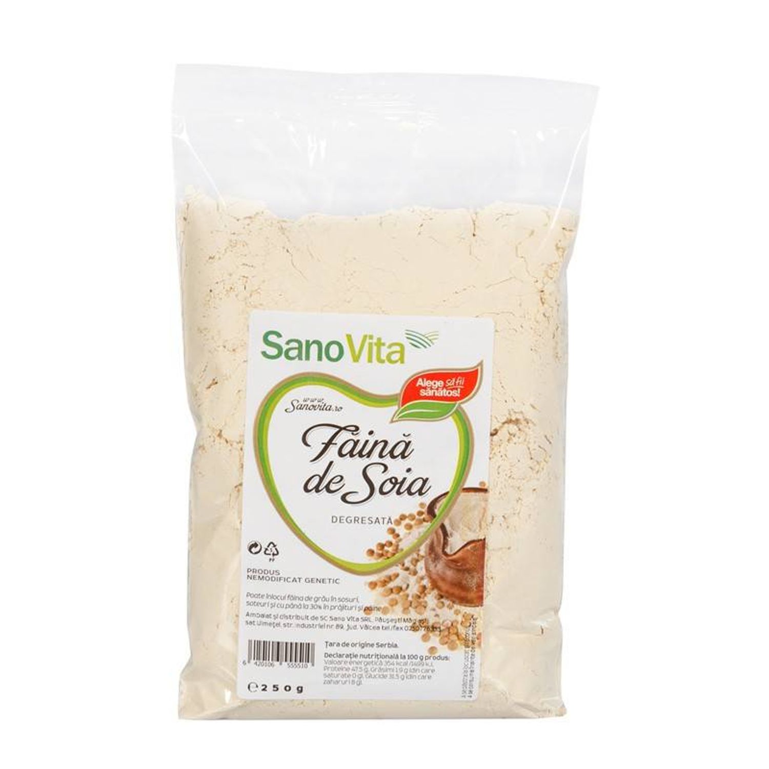 Faina de soia Sanovita 250 grame fotografia produsului