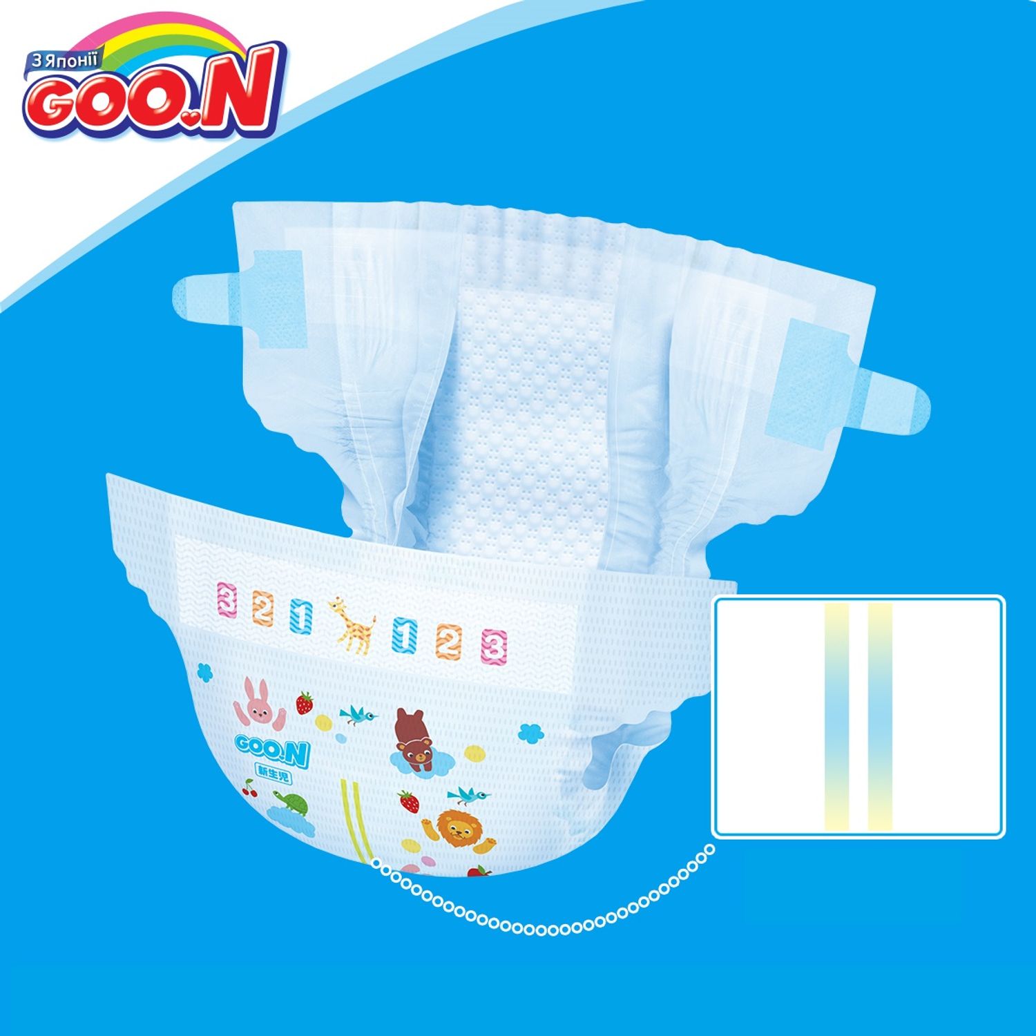 Scutece GOON 5kg, marimea SS unisex 90 bucati fotografia produsului View 3 L