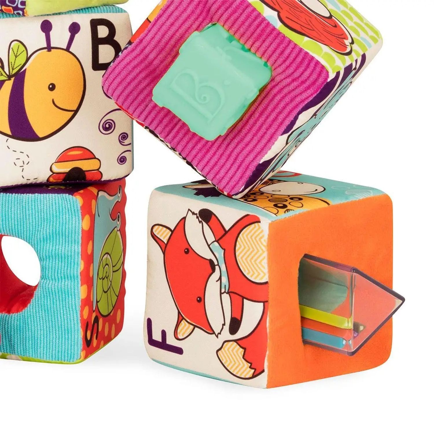 Set cuburi moi-sorter ABC S2, 6 elemente cu texturi diferite, in gentuta fotografia produsului View 3 L