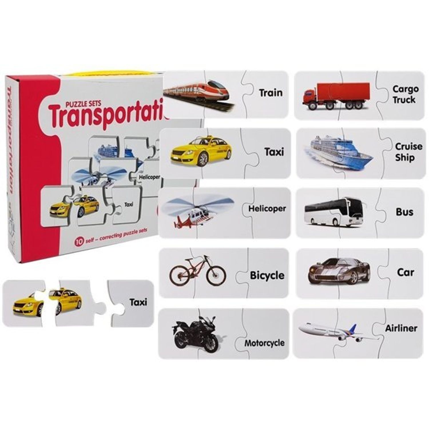 Puzzle educativ Transport 10 tipuri, 30 piese fotografia produsului View 3 L