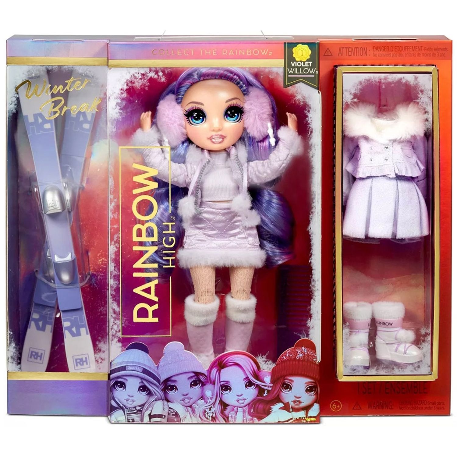 Papusa Rainbow High Winter Break Violet Willow cu accesorii fotografia produsului