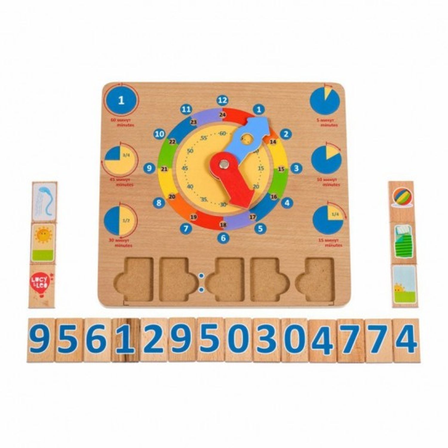 Set educational din lemn - Invatam Ceasul Lucy & Leo fotografia produsului View 2 L