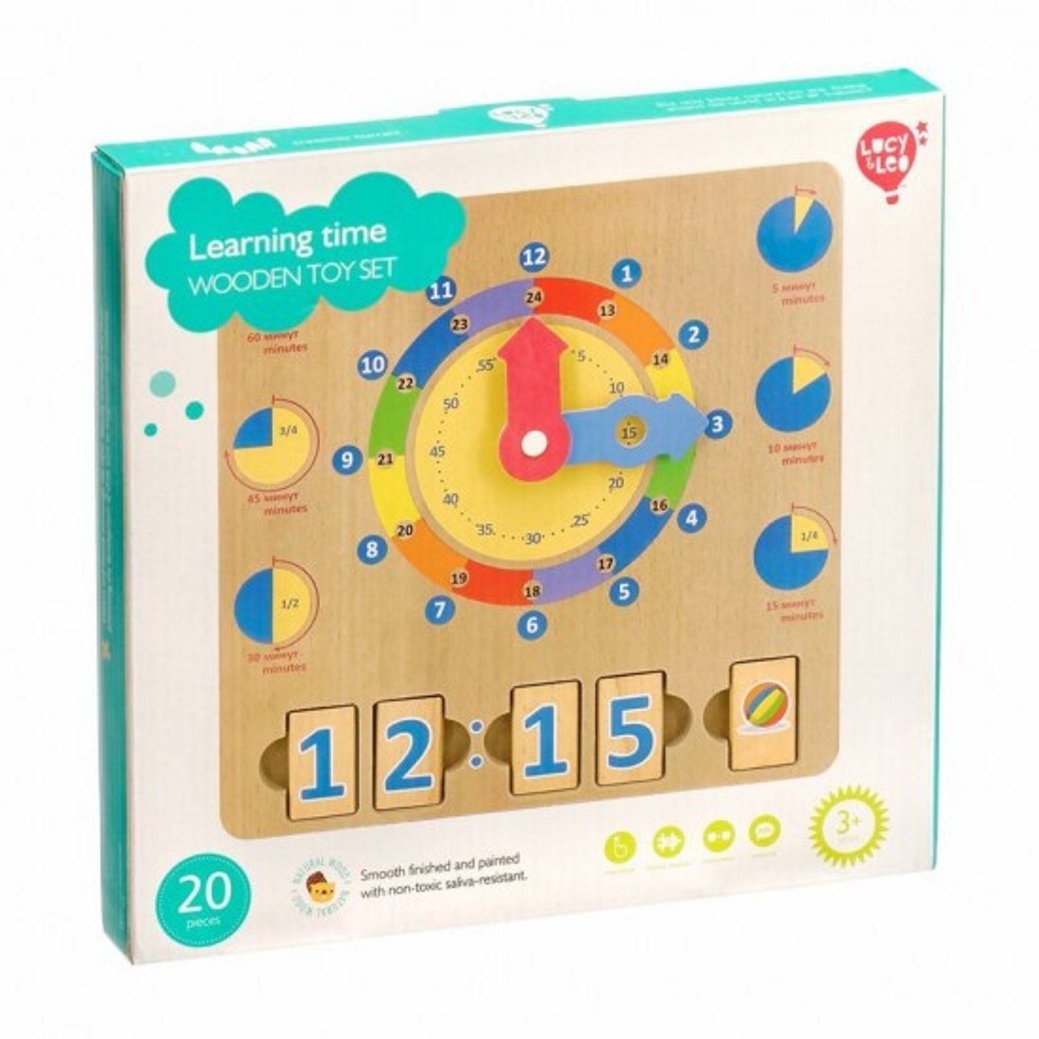 Set educational din lemn - Invatam Ceasul Lucy & Leo fotografia produsului