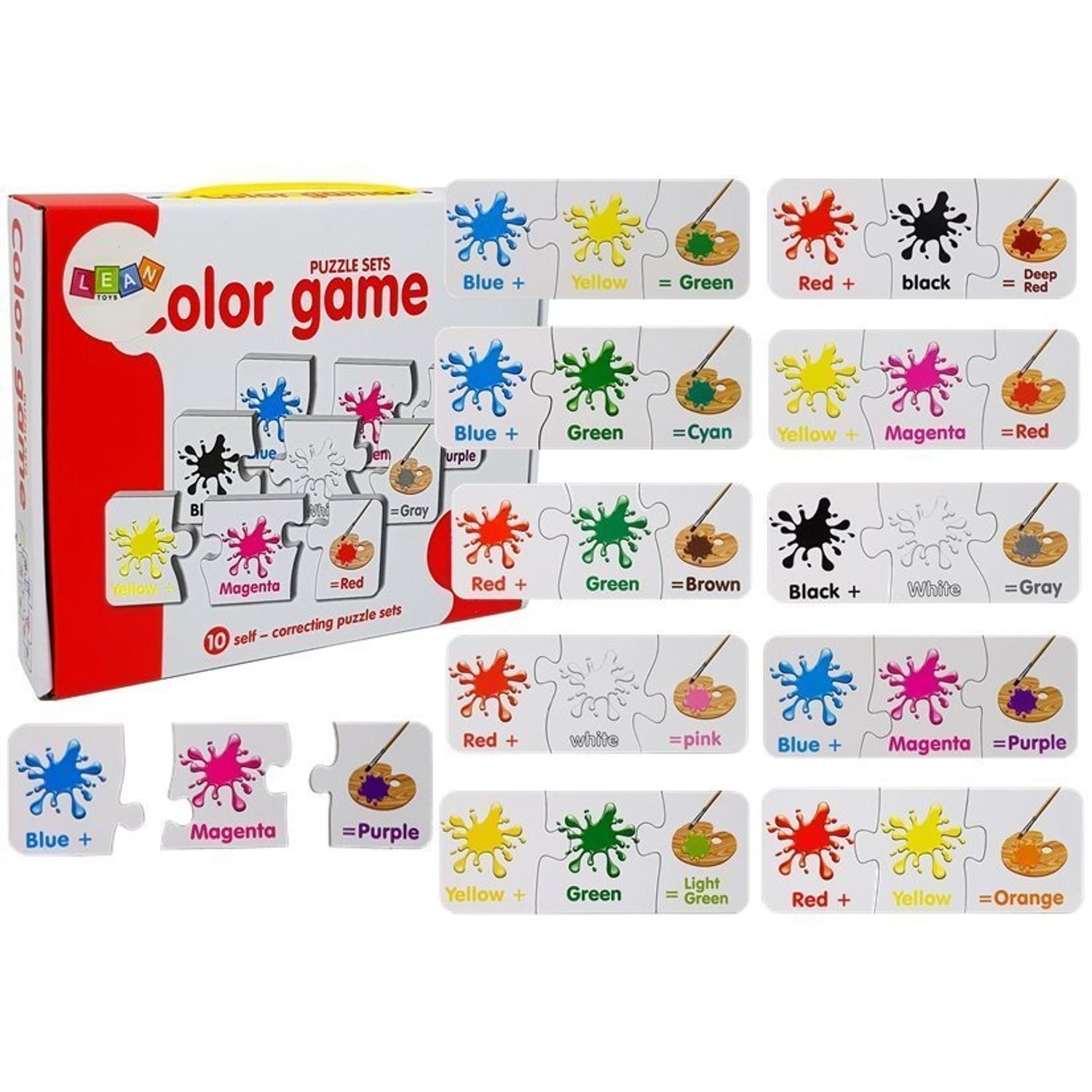 Puzzle educativ Culori 10 tipuri, 30 piese fotografia produsului View 4 L