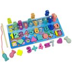 Set educativ din lemn 5 in 1 Numaratoare, Forme, Pescuit, Cifre, Matematica fotografia produsului