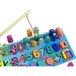 Set educativ din lemn 5 in 1 Numaratoare, Forme, Pescuit, Cifre, Matematica fotografia produsului View 3 S
