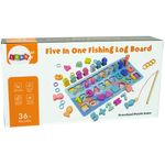 Set educativ din lemn 5 in 1 Numaratoare, Forme, Pescuit, Cifre, Matematica fotografia produsului View 5 S