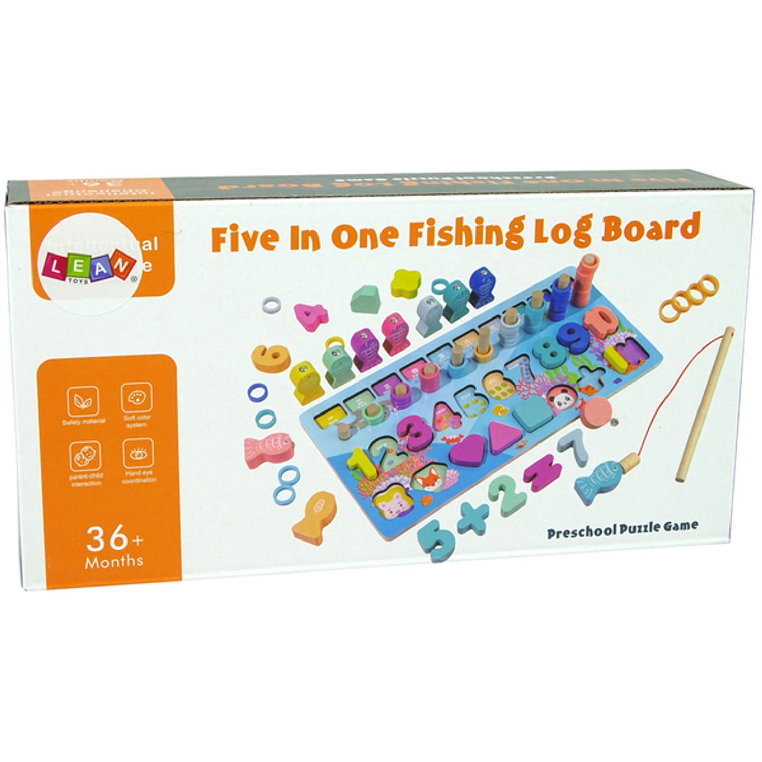 Set educativ din lemn 5 in 1 Numaratoare, Forme, Pescuit, Cifre, Matematica fotografia produsului View 5 L