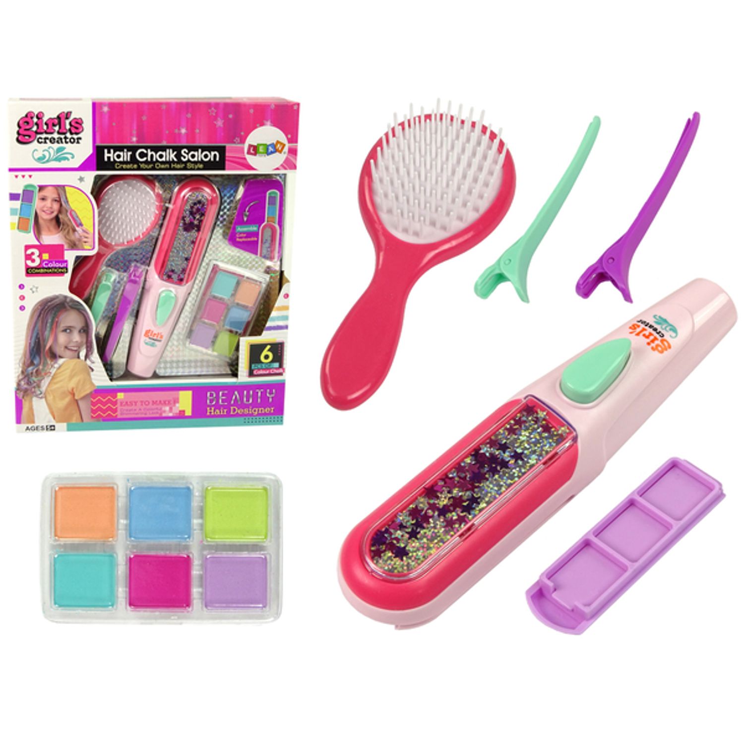 Set creta pentru par 6 culori cu accesorii fotografia produsului View 2 L