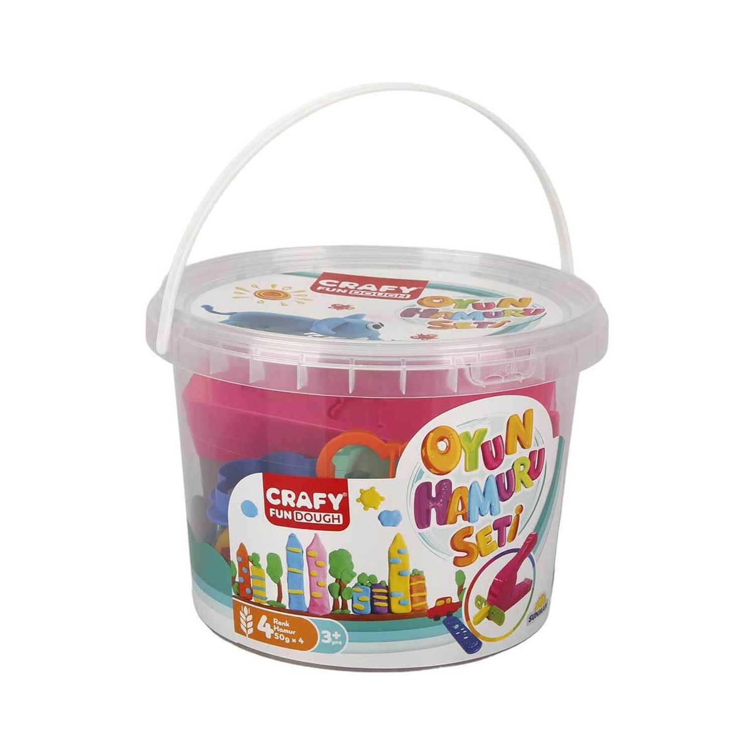 Set pasta de modelat Crafy Dough Caldarusa 17 elemente 4 x 50 gr fotografia produsului