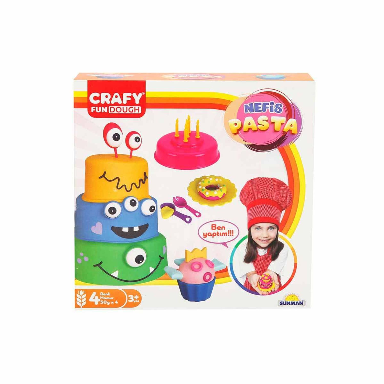 Set pasta de modelat Crafy Dough Yummy Cake 17 elemente 4 x 50 g fotografia produsului