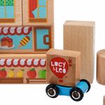 Set blocuri din lemn - Oras cu 2 masini (25 piese) Lucy & Leo fotografia produsului View 3 S