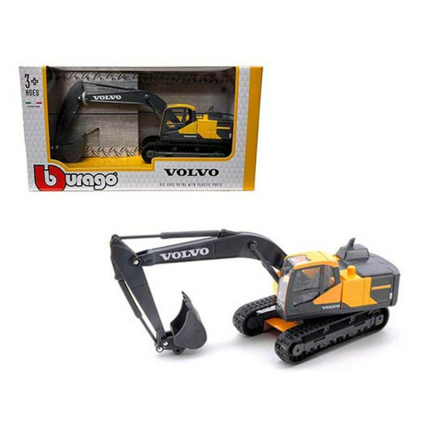 Macheta auto, Excavator Volvo Ec220E, scara 1:50, galben-negru fotografia produsului View 2 L